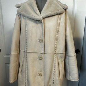 Sonoma Beige Faux Suede and Shearling Jacket